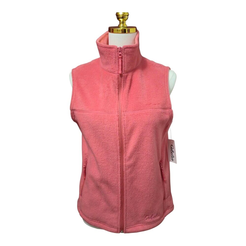Cabela's Fleece Vest Women's Size Medium Snake River Begonia Pink Outerwear NEW